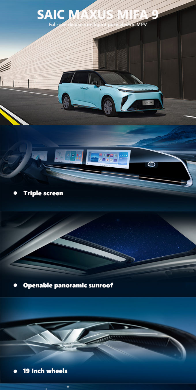 Maxus Mifa 9 Mpv รถไฟฟ้า ความเร็วสูง รถพลังงานใหม่ 5 ประตู 0