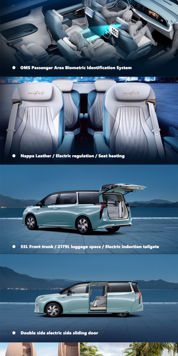 Maxus Mifa 9 Mpv รถไฟฟ้า ความเร็วสูง รถพลังงานใหม่ 5 ประตู 2